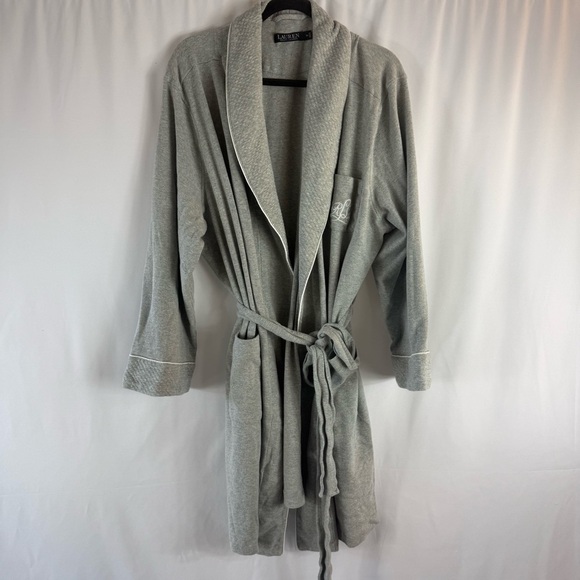 Ralph Lauren Women's Soft Gray Wrap Robe - Picture 3 of 11